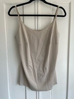 Lafayette 148 New York MESH JERSEY CAMISOLE Sleeveless Cream Cami Top 1X Cloud